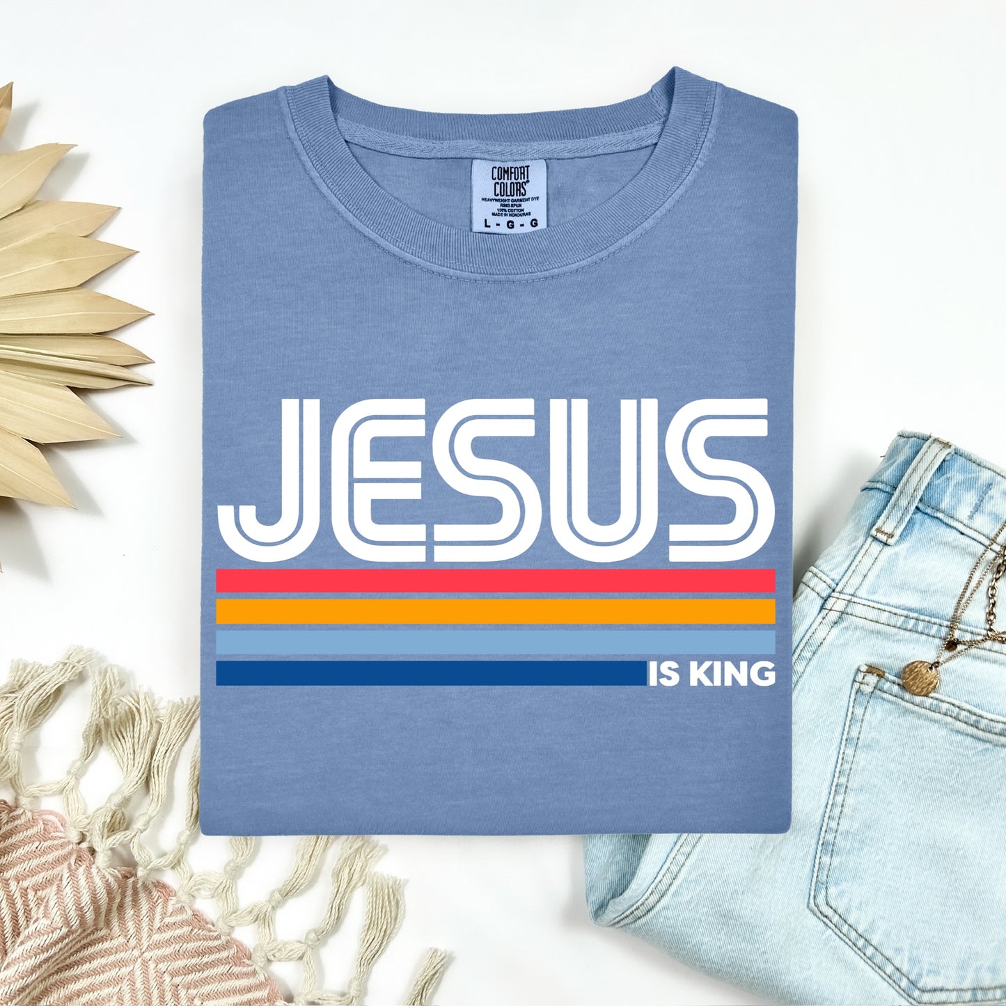 Jesus is king clear film screen print