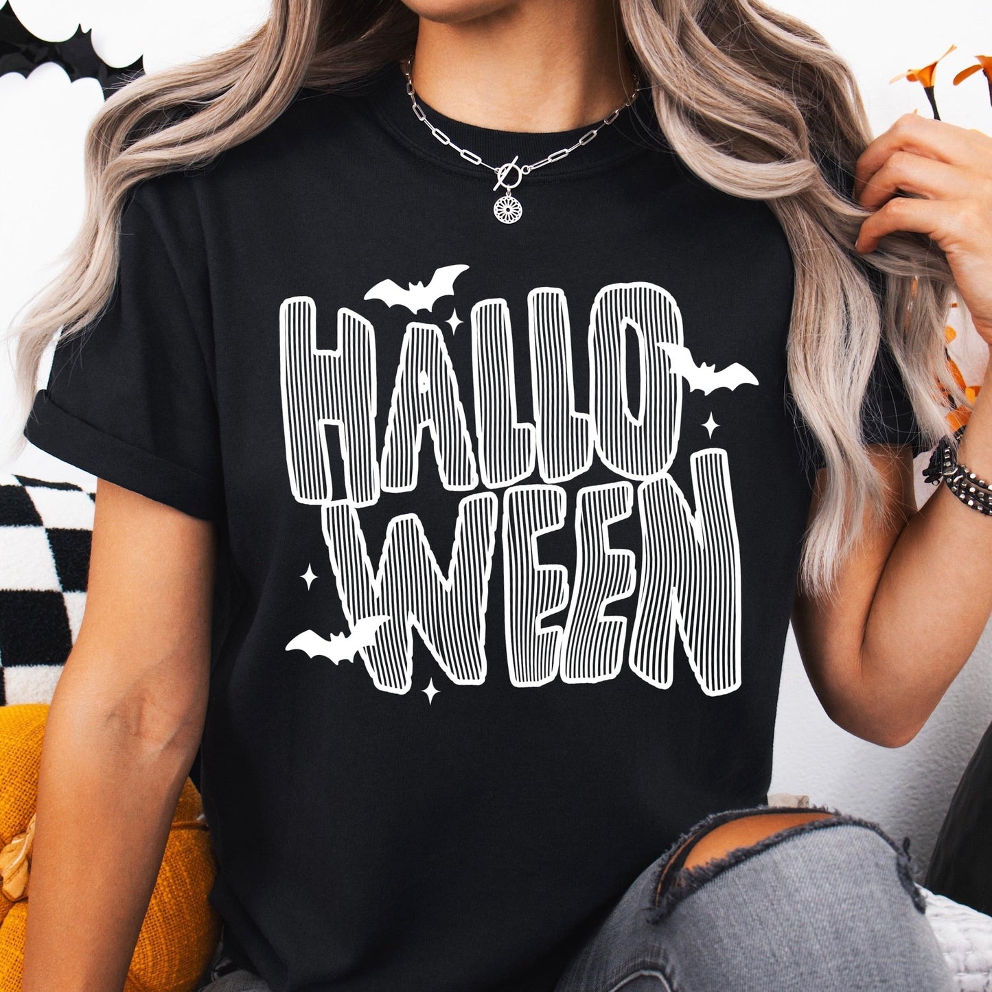 halloween stripe screen print transfer•