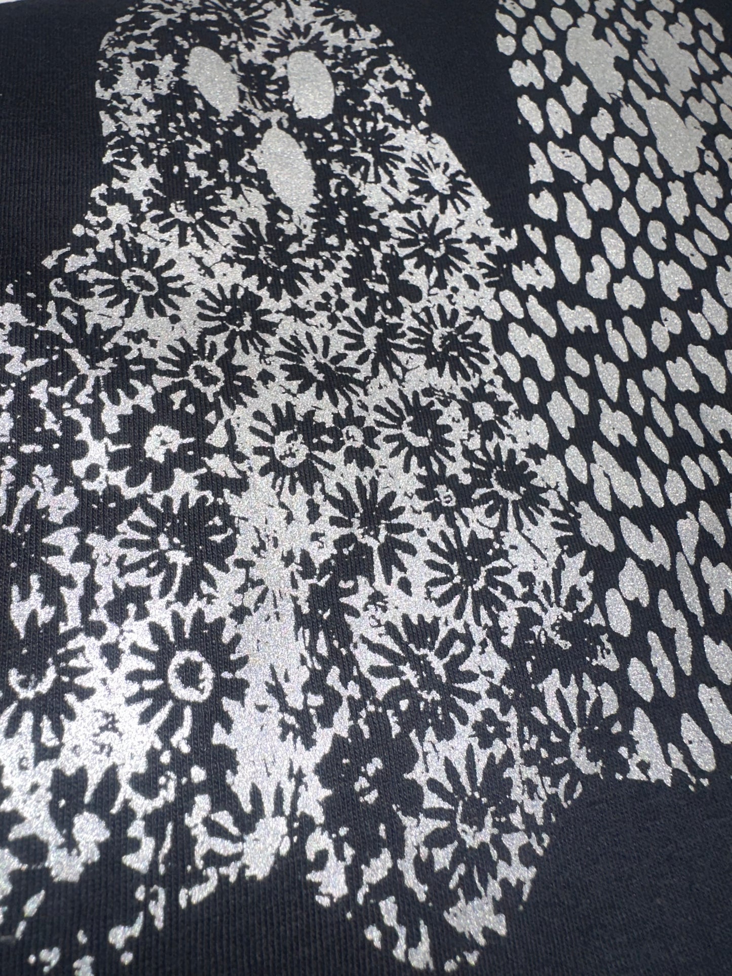 metallic silver ghost trio screen print transfer•