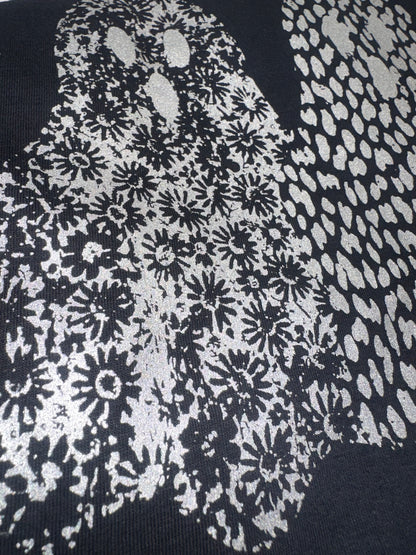 metallic silver ghost trio screen print transfer•