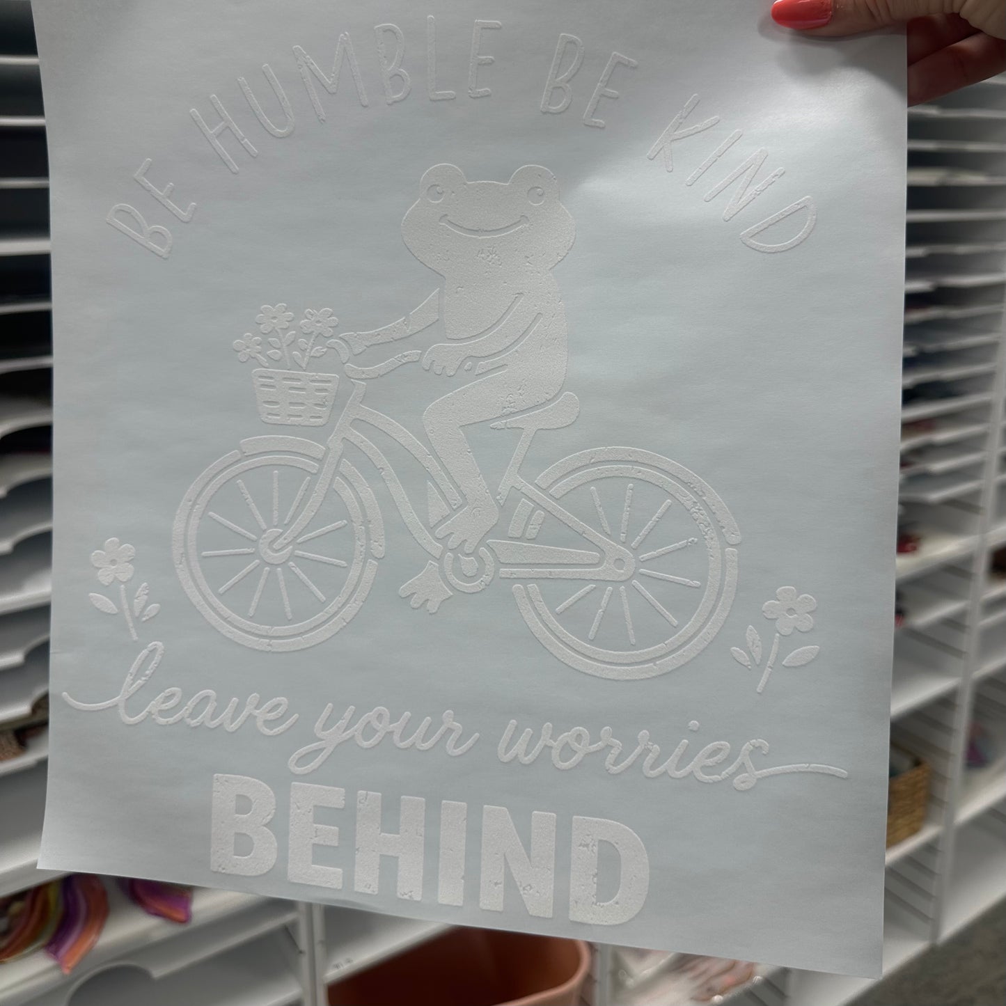 leave your worries behind screen print transfer•