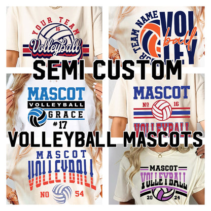 semi-custom VOLLEYBALL mascot (design set up only)