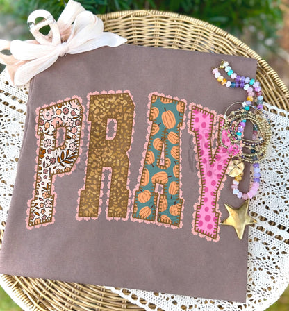 pray lace clear film screen print