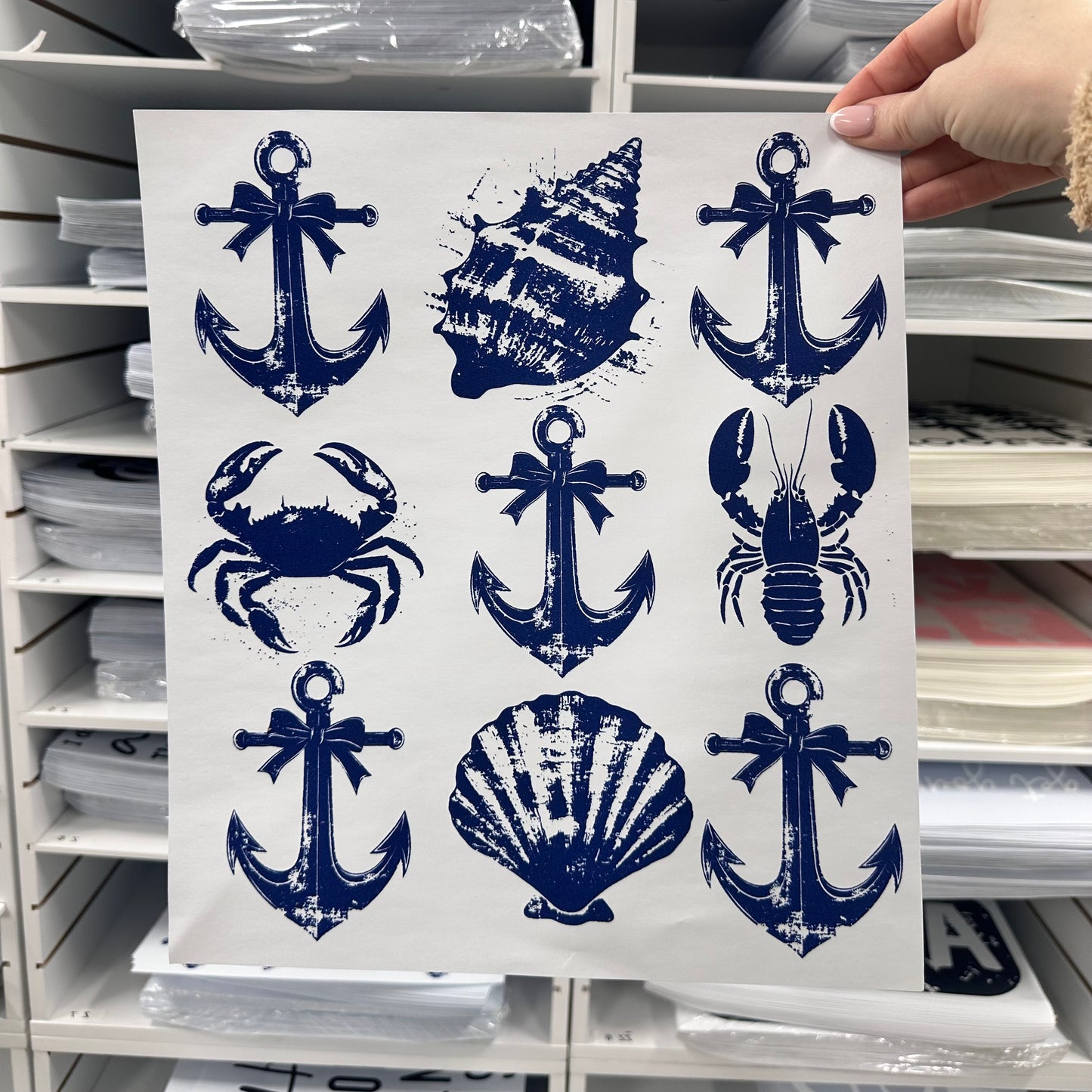 NAUTICAL COLLAGE screen print transfer