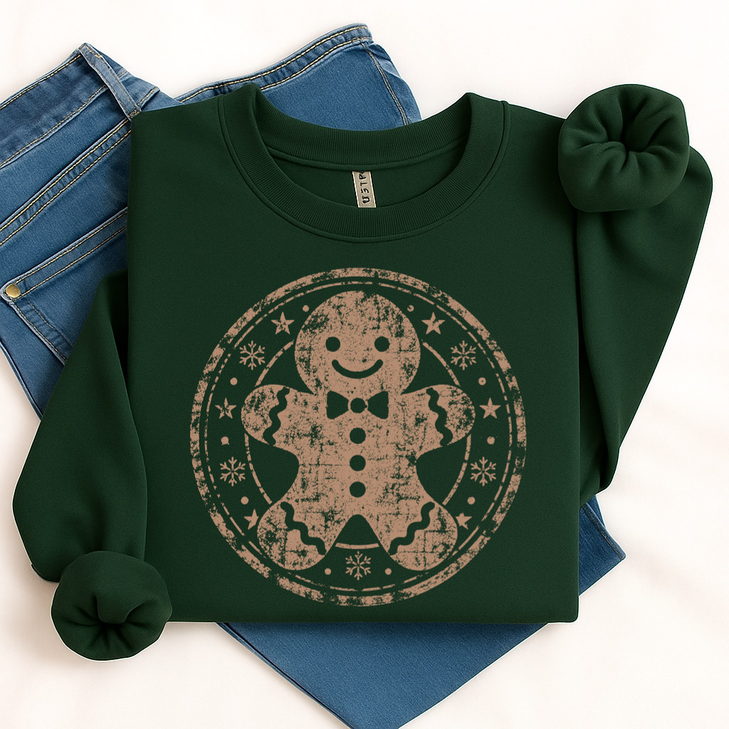 gingerbread man screen print transfer•