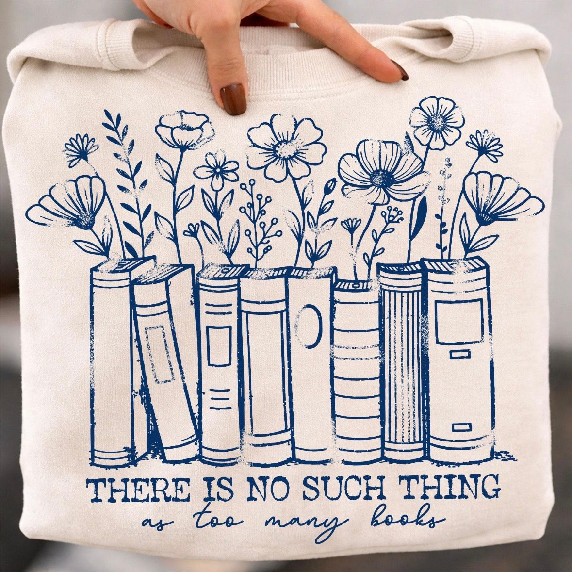 no such thing as too many books screen print transfer•