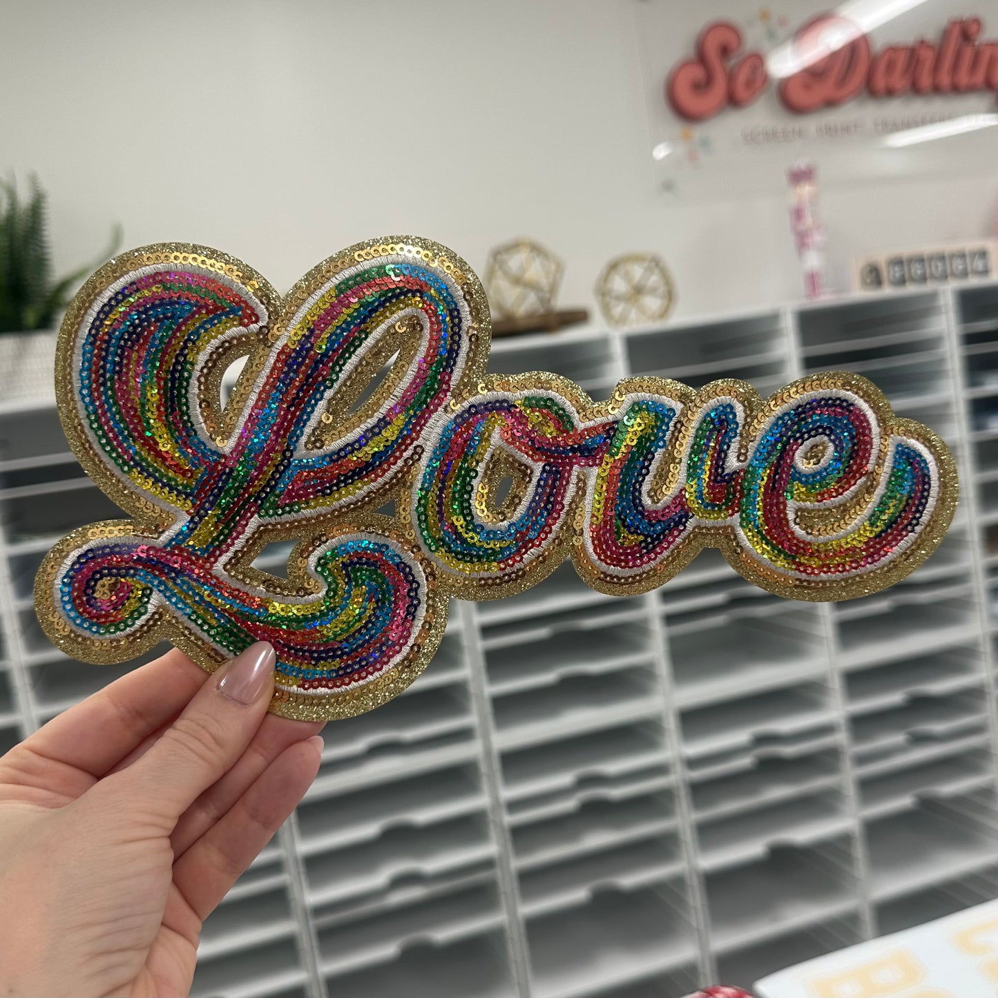Sequins Patch -  Love multi color