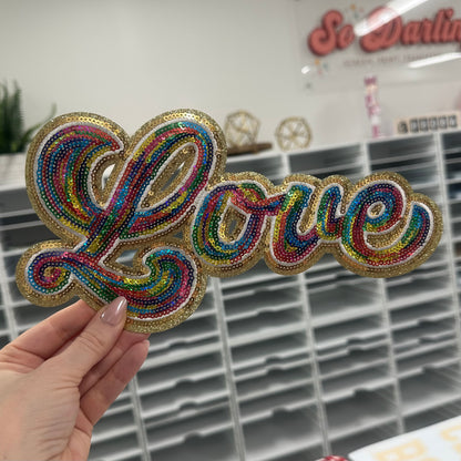 Sequins Patch -  Love multi color