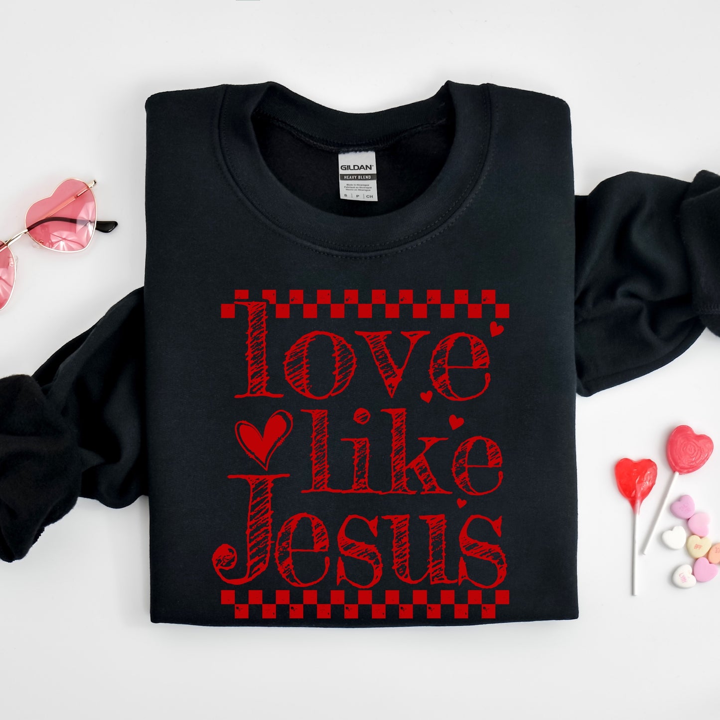 Red love like Jesus screen print transfer