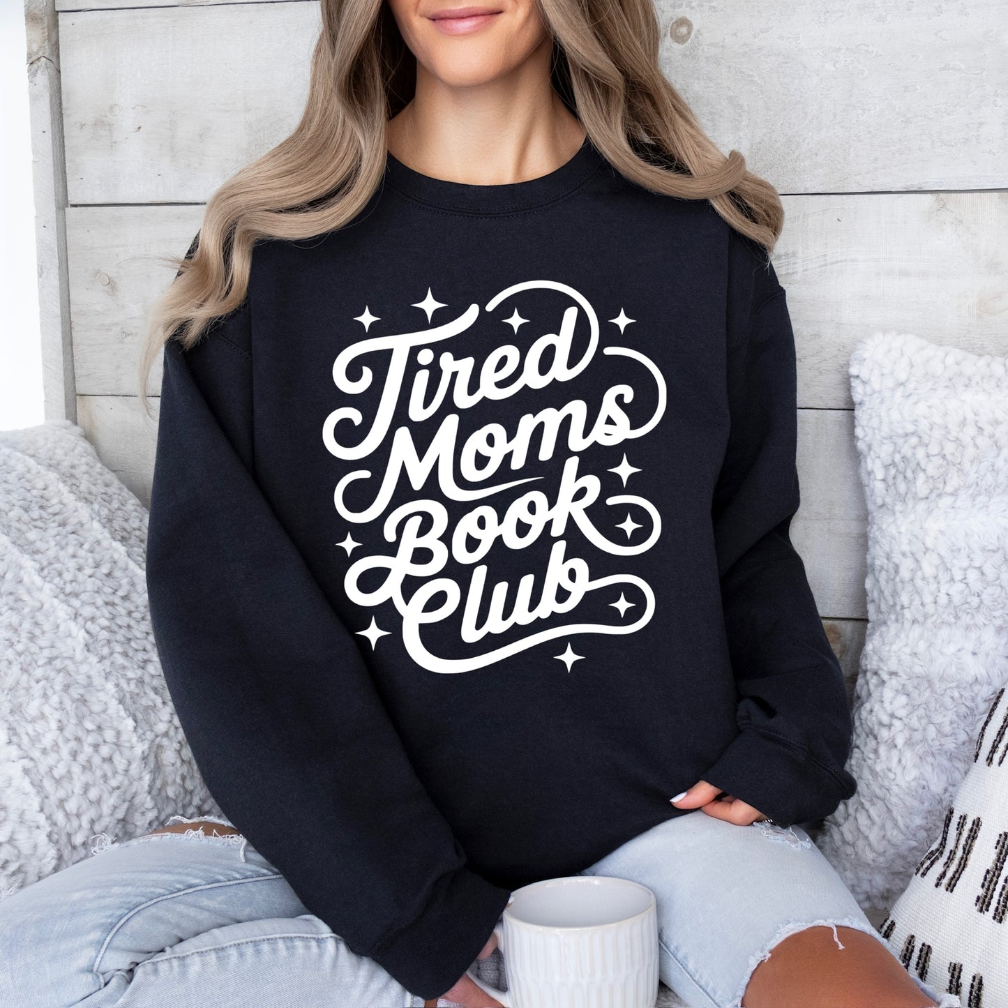 tired moms book club screen print transfer