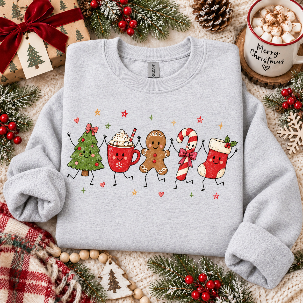 PRE-ORDER Christmas doodles DTF 5-7 biz day tat