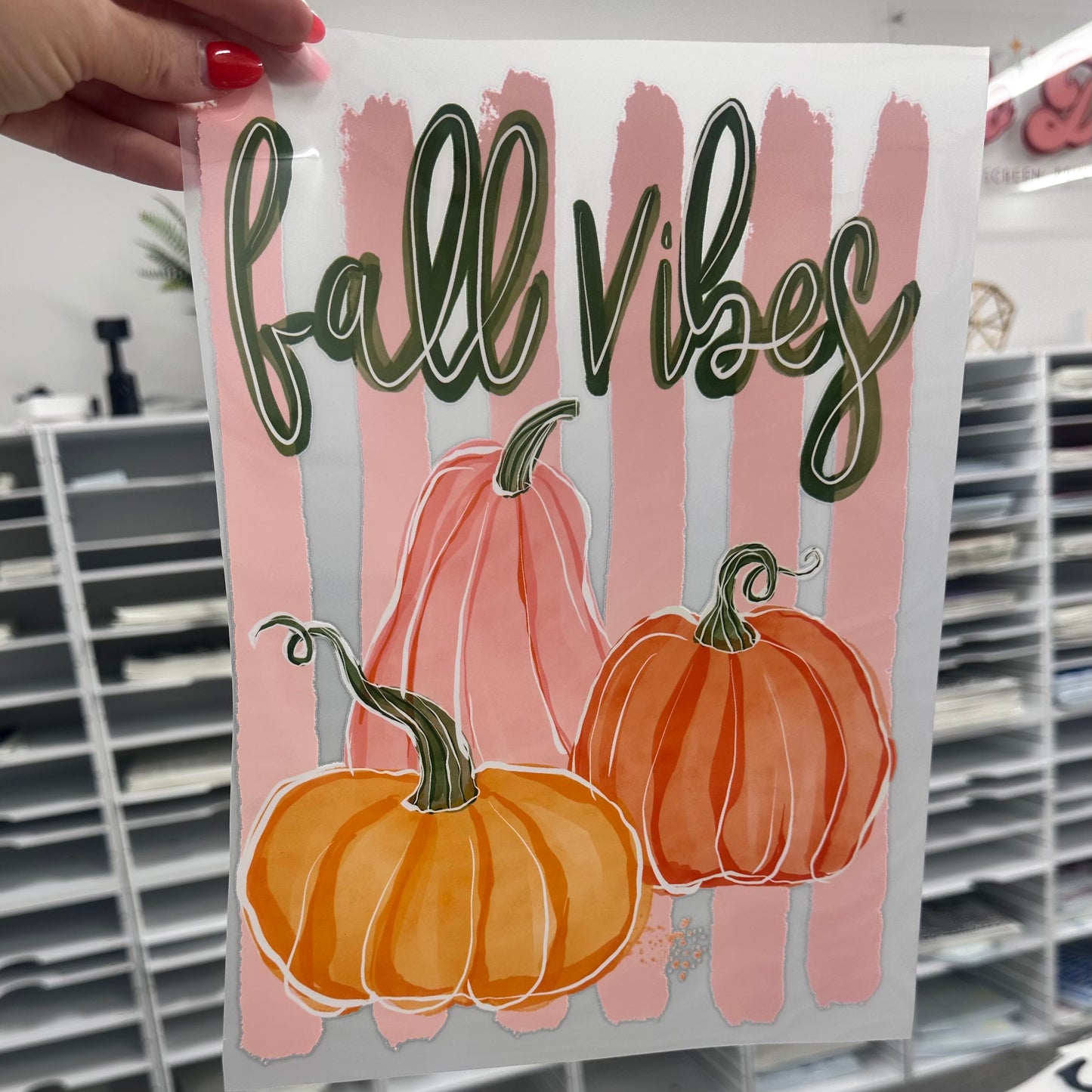 fall vibes clear film screen print