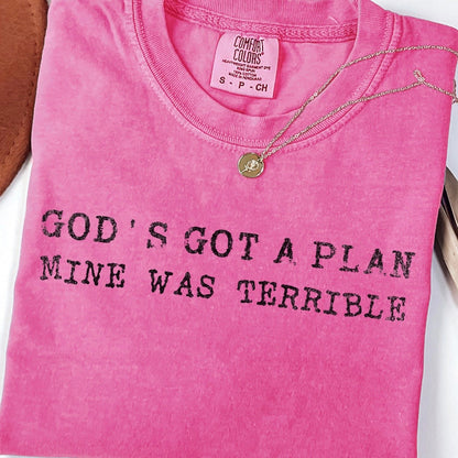 God's got a plan mine was terrible screen print transfer•