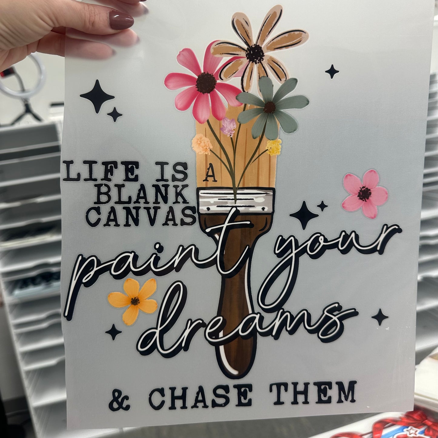 paint your dreams clear film screen print