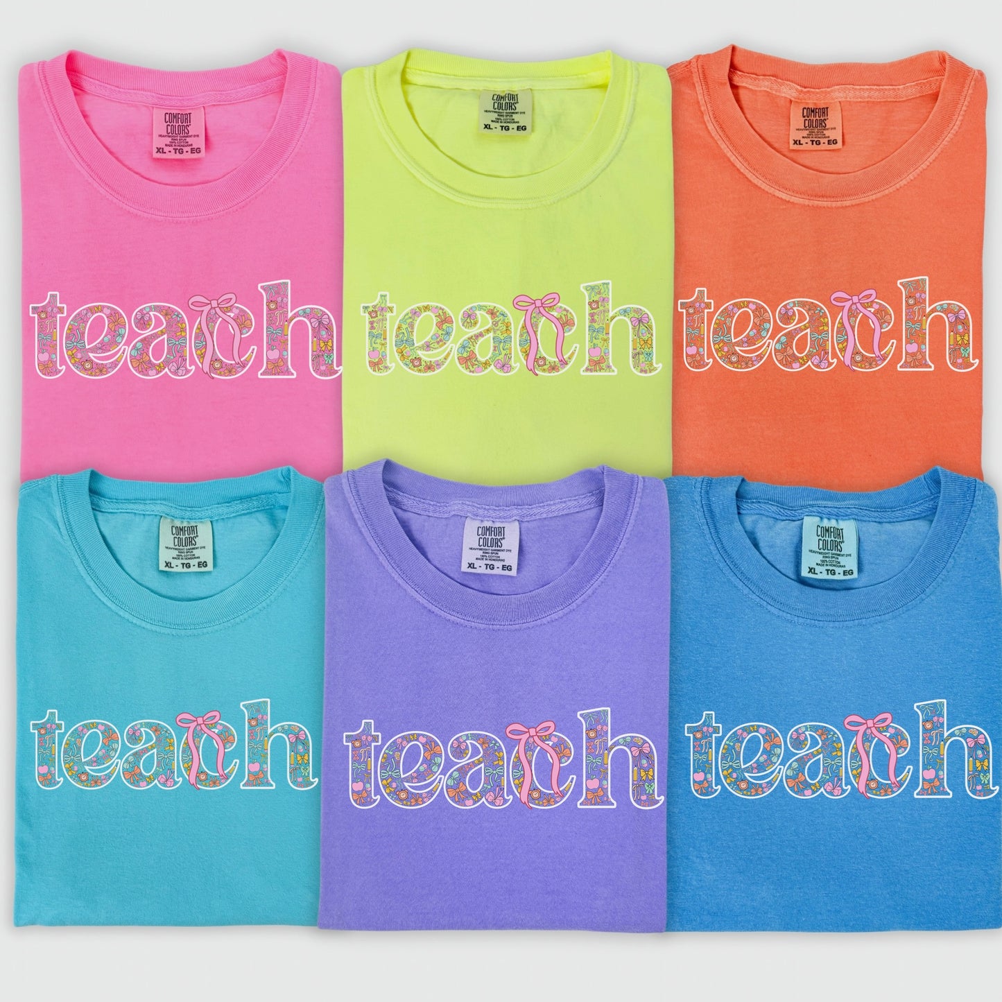 coquette TEACH clear film screen print