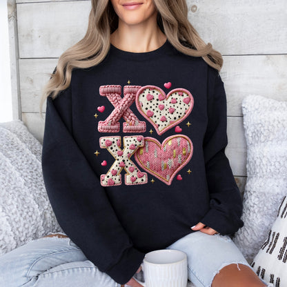 XOXO faux yarn clear film screen print