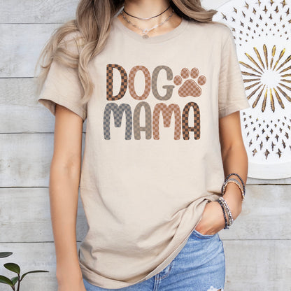 checkered dog mama clear film screen print