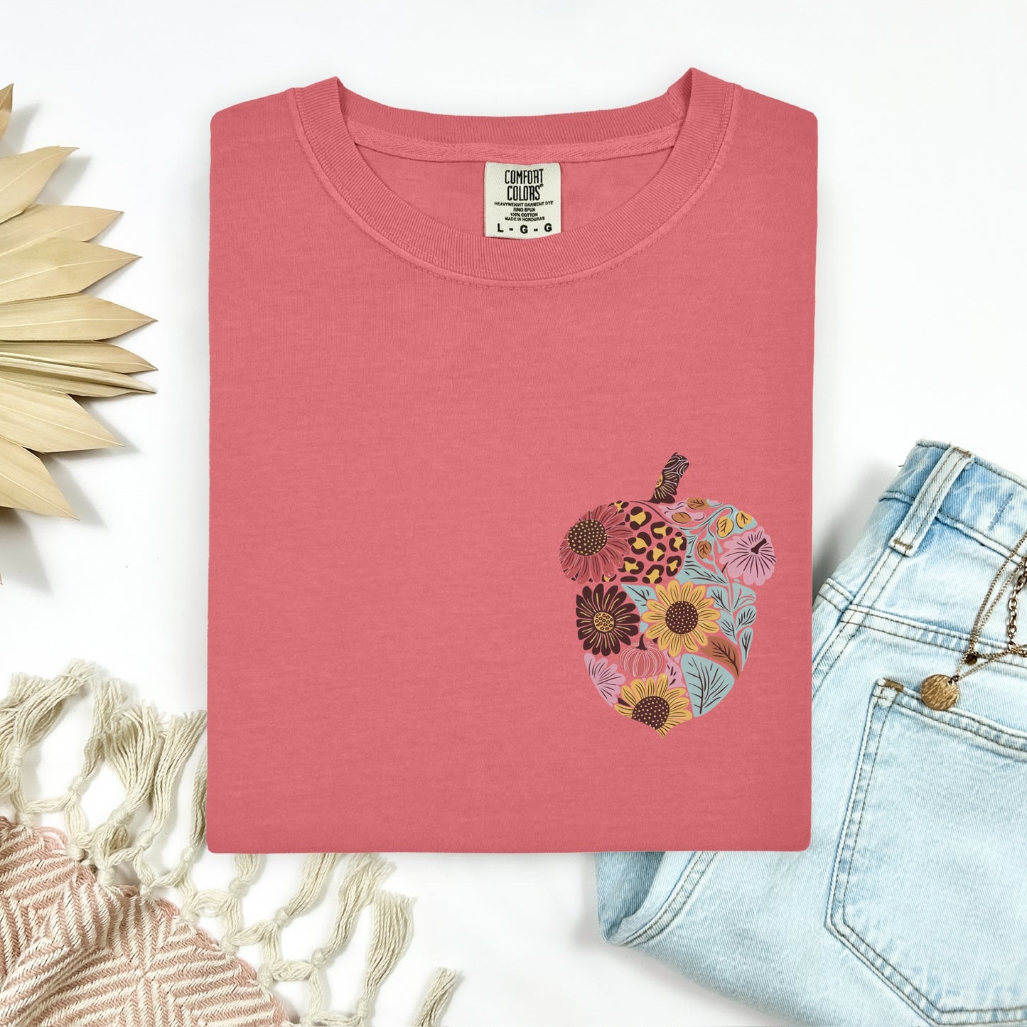 floral acorn POCKET PRINT