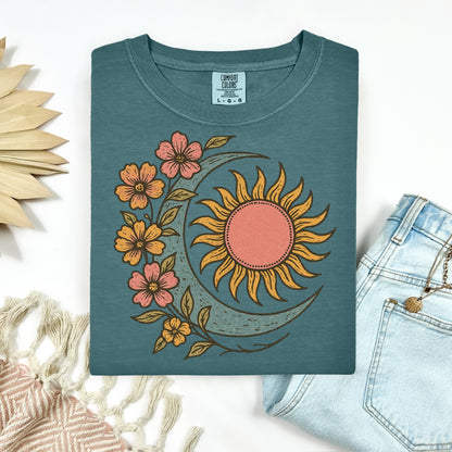 sun + moon clear film screen print