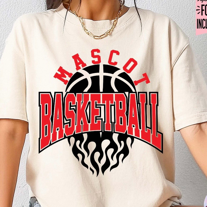 semi-custom BASKETBALL mascot (design set up only)