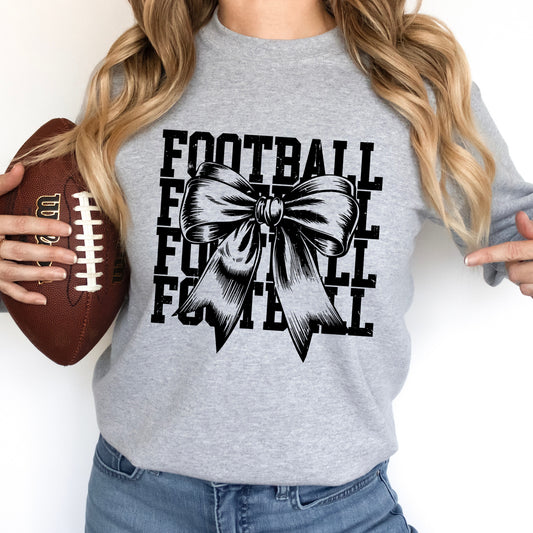 Football bow screen print transfer