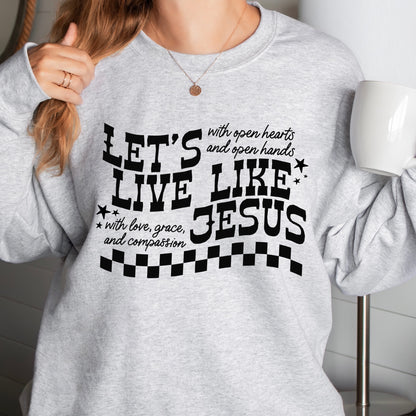 lets live like Jesus screen print transfer