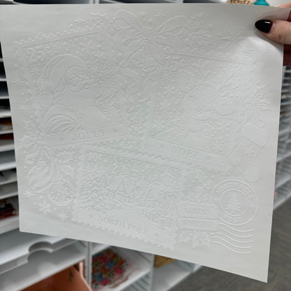 christmas stamps screen print transfer