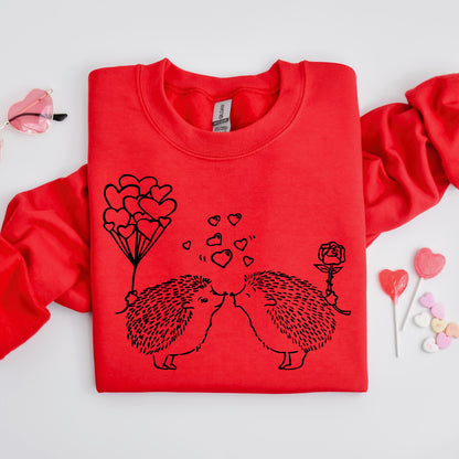 valentines hedgehogs screen print transfer