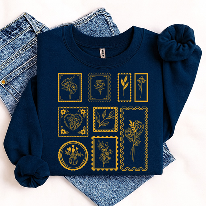 floral stamps screen print transfer •