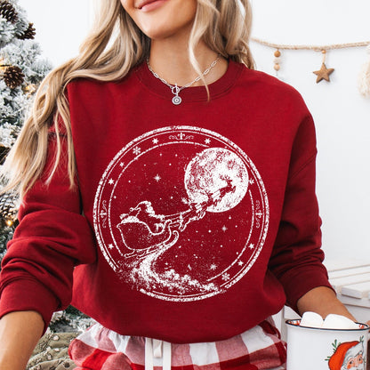 santa sleigh half tone screen print transfer•