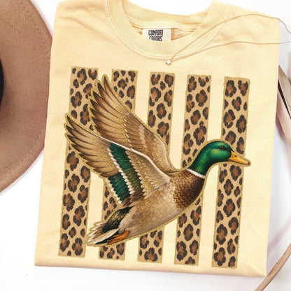 leopard stripe mallard duck clear film screen print