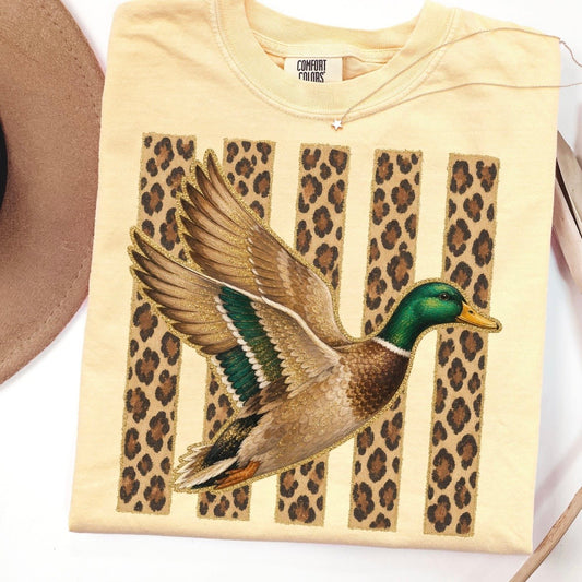 leopard stripe mallard duck clear film screen print