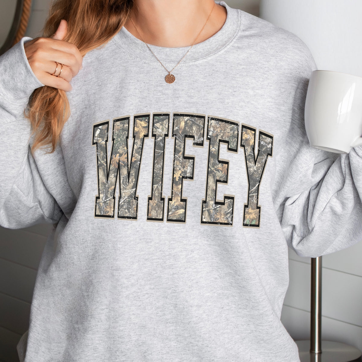 PRE-ORDER camo wifey clear DTF 5-7 biz day tat