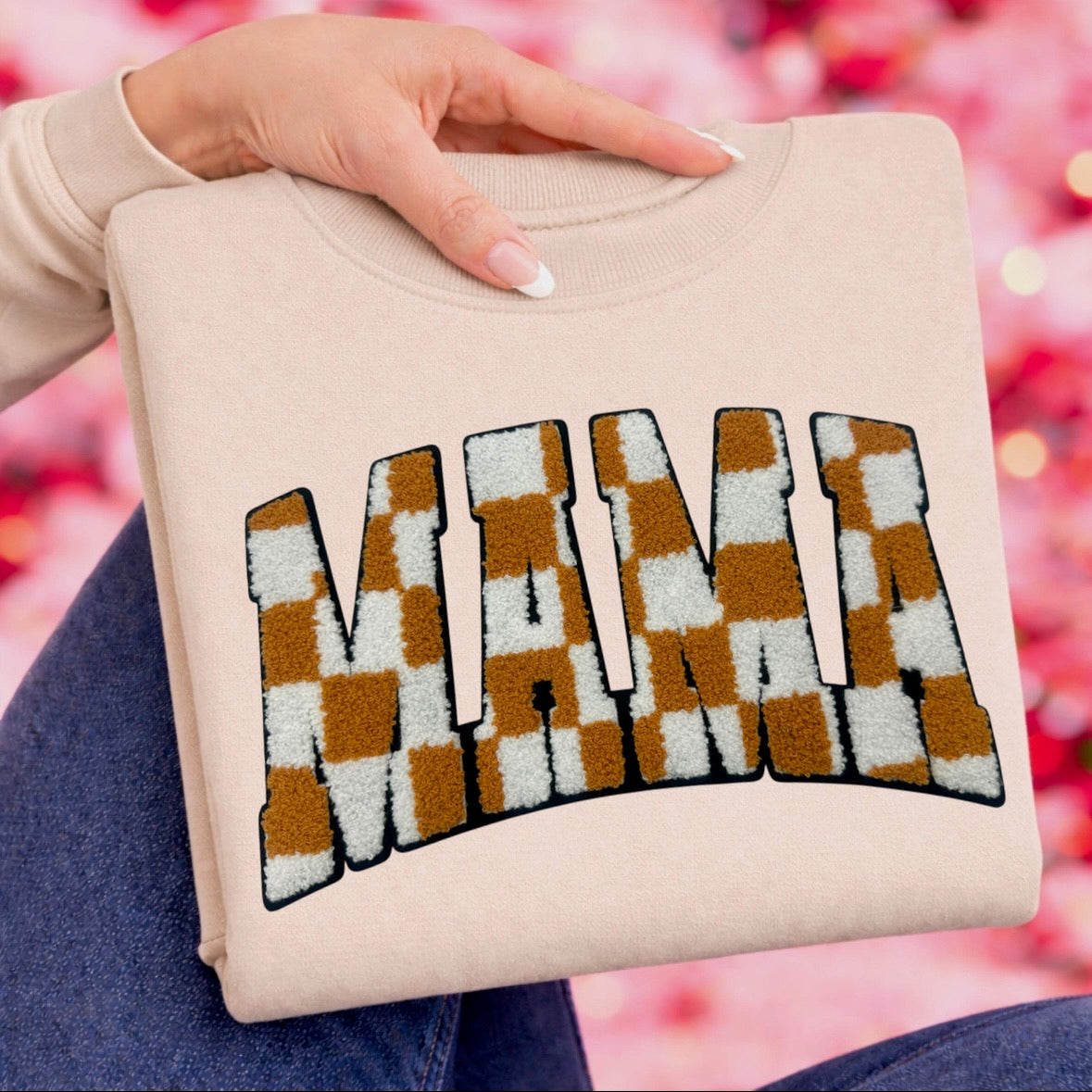 Chenille Patch - Checker MAMA