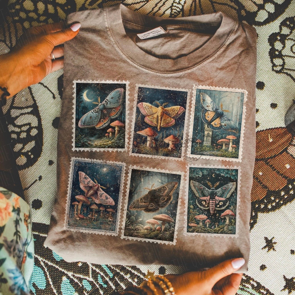 celestial moth stamps clear film screen print