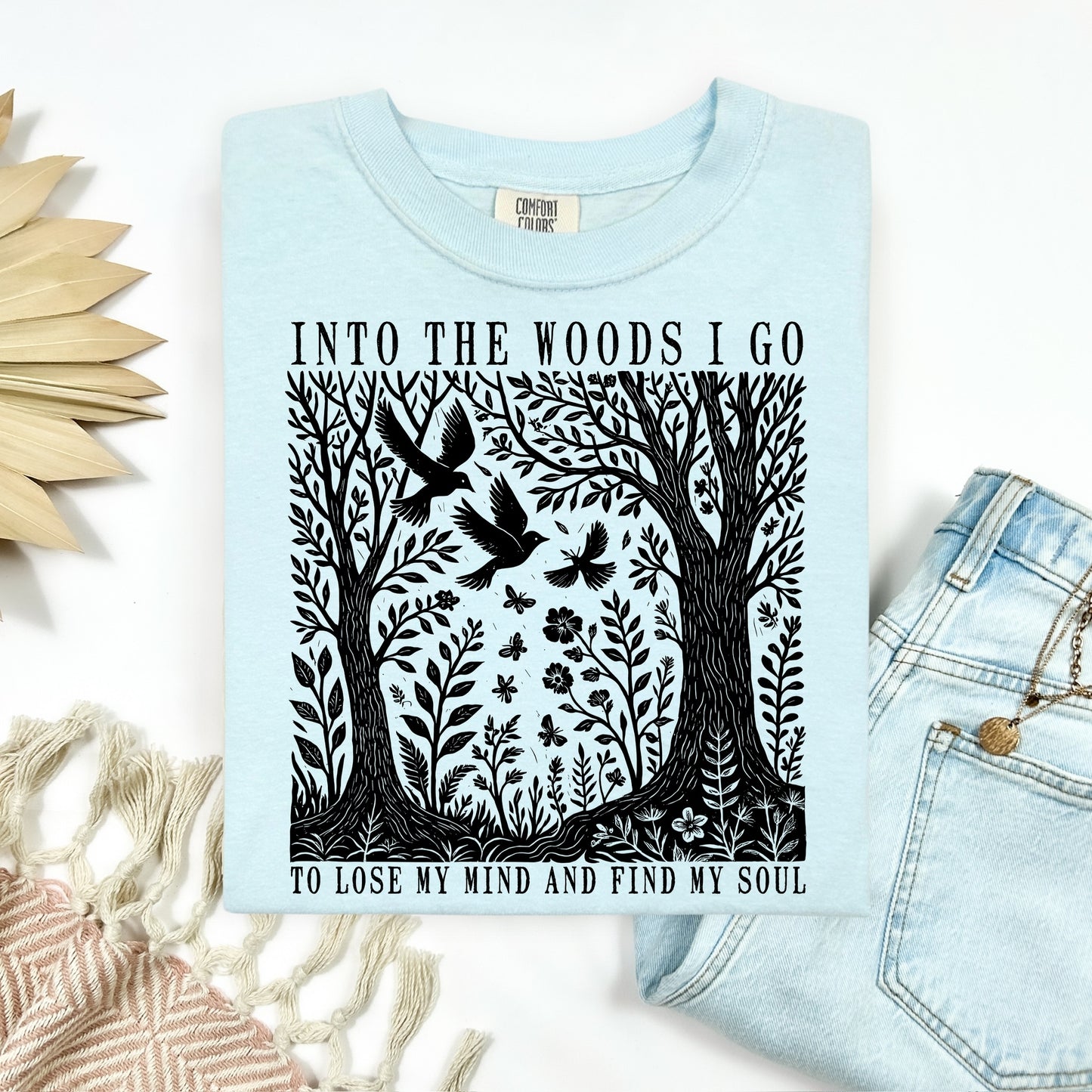Into the woods I go screen print transfer