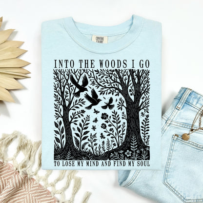 Into the woods I go screen print transfer