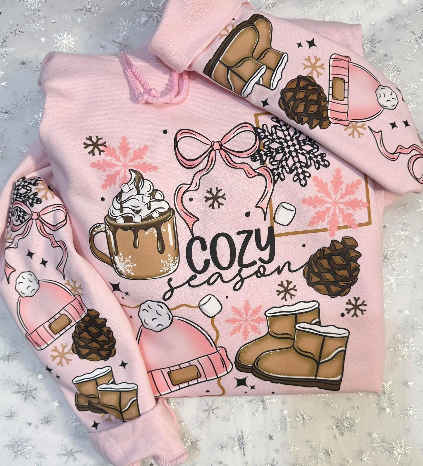 Cozy season + sleeves clear film screen print