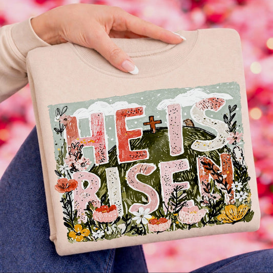 He is Risen clear film screen print