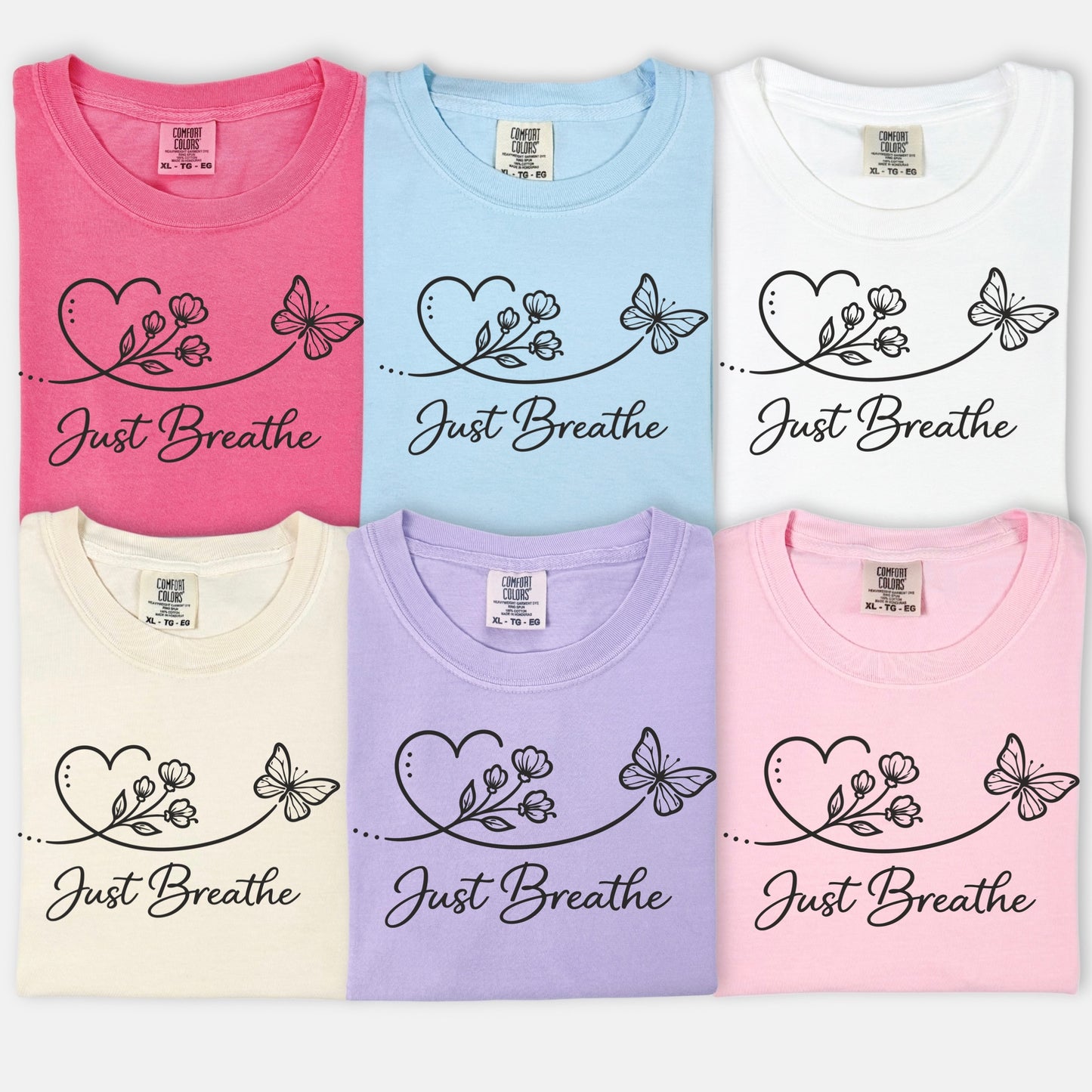 just breathe screen print transfer•