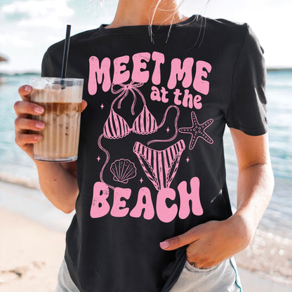meet me at the beach screen print transfer•