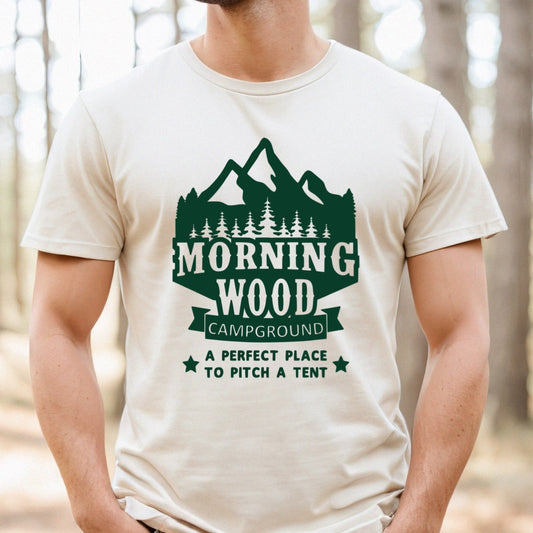Morning wood campground screen print transfer