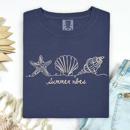 sea shells summer vibes screen print transfer