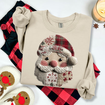 Santa faux burlap clear film screen print