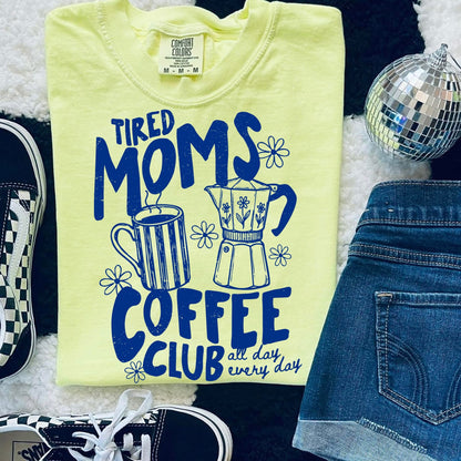 tired moms coffee club screen print transfer•