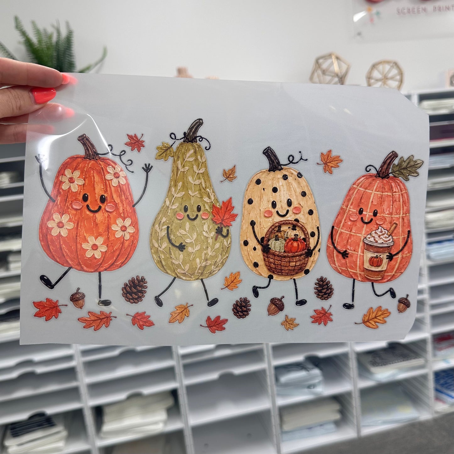 gourds happy doodles clear film screen print