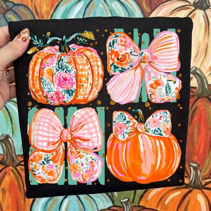 coquette pumpkins clear film screen print