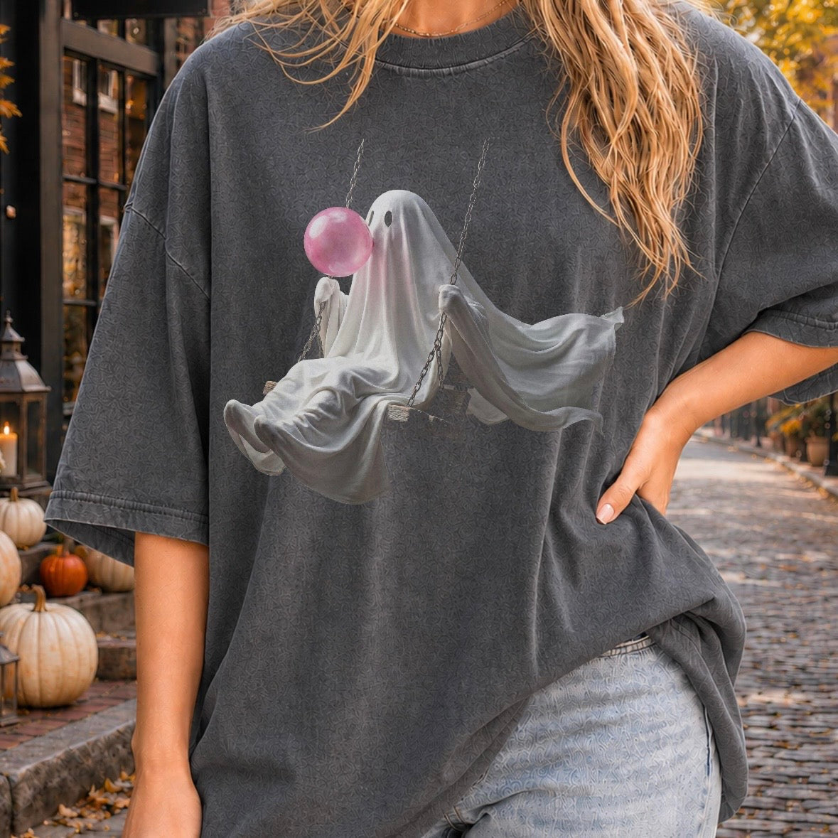 PRE-ORDER 5-7 biz day tat bubblegum swinging ghost DTF