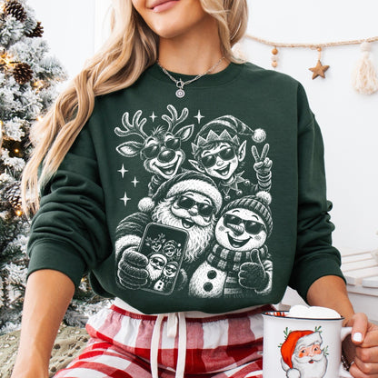christmas selfie screen print transfer