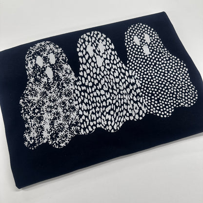 metallic silver ghost trio screen print transfer•